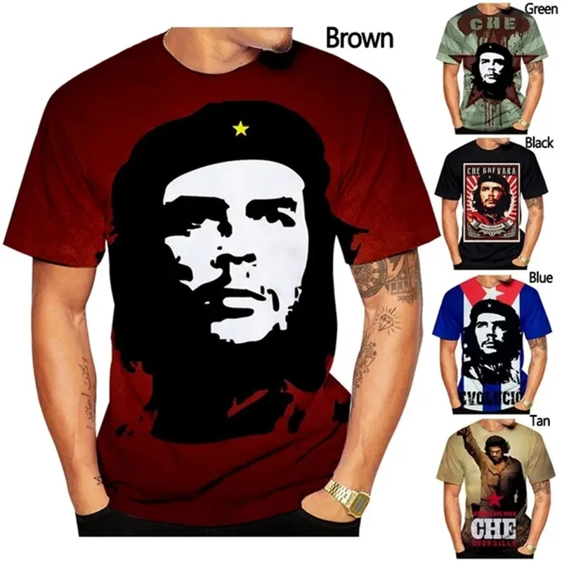 Che Guevara T-Shirt Men 3D-printed Summer Casual Short Sleeve Plus Size Tee Top Full Print Men T Shirts Streetwear Ropa Hombre