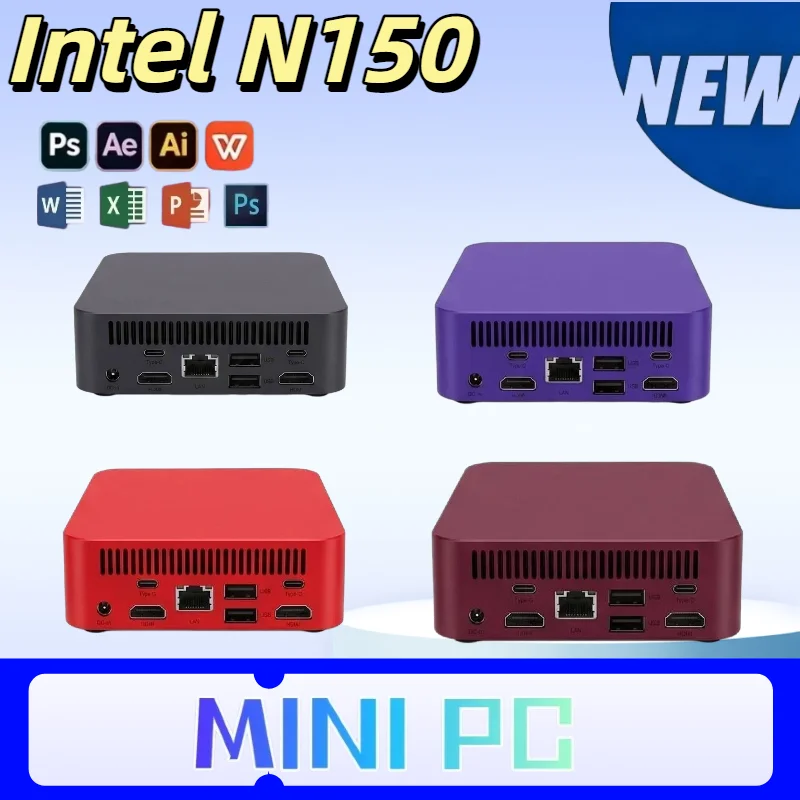 2026 High Performance New PC  MINI Core N150 16GB RAM 1TB 2TB SSD WIFI 6 BT5.2 4K HD Mini Gaming Office Study Pc