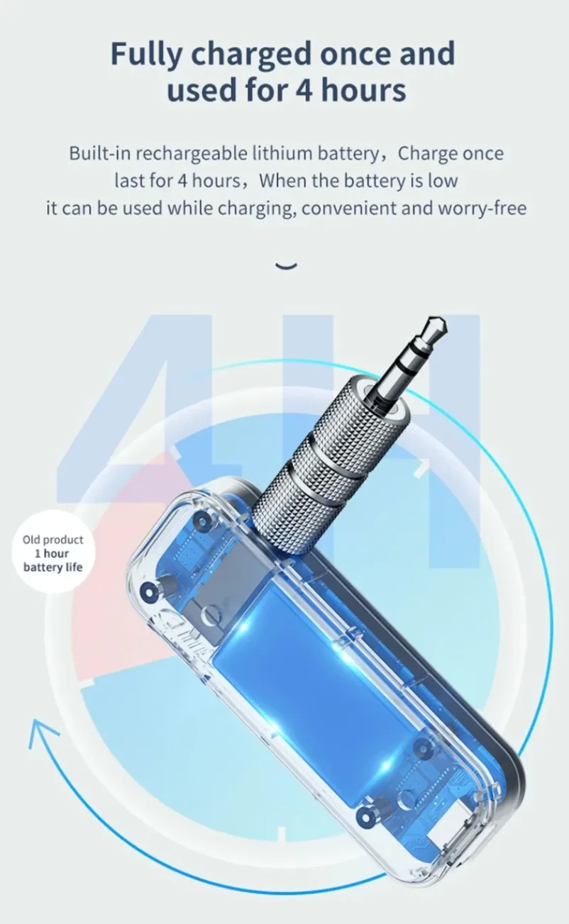 Bluetooth 6.0 Audio Wireless Adapter Empfänger Sender Freisprecheinrichtung 3,5mm AUX-Anschluss USB-Dongle Stereo-Musik für TV PC Auto-Kit – Detail 8