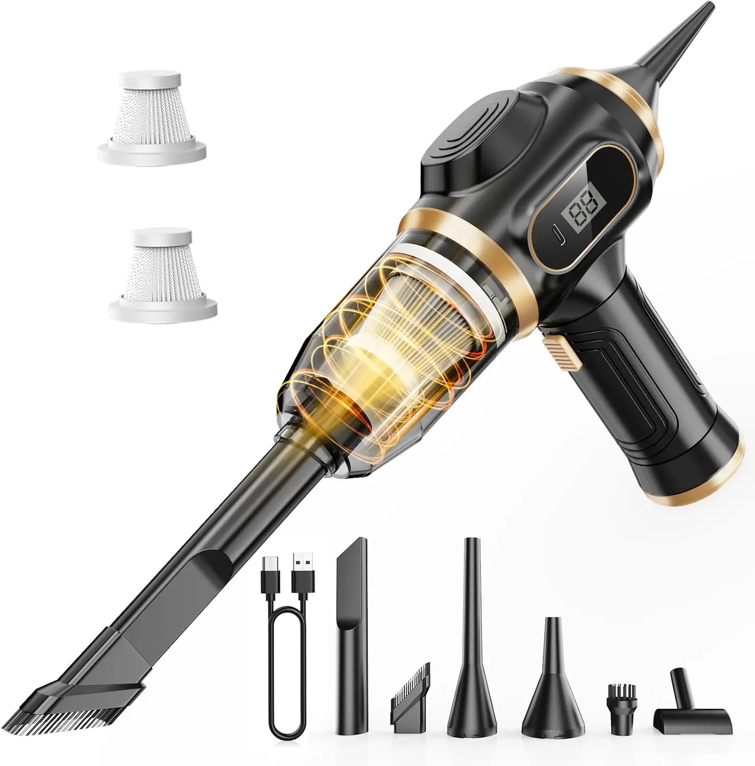 Portable Car Vacuum Cordless Mini Handheld Vacuums Cleaner Rechargeable and Multi-Nozzles, High Power Hand held Cleaners