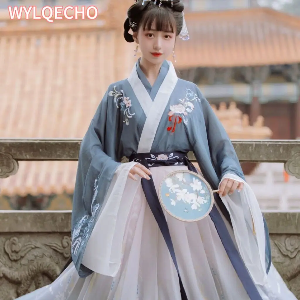 

Hanfu Women Chinese Traditional 2023 Stage Dance Dress Female Fairy Cosplay Costume Hanfu Blue Red Elegant Princess Outfits