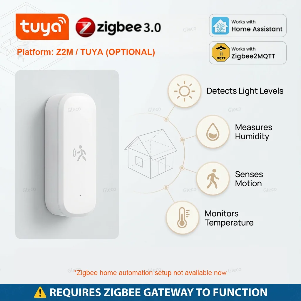 Zigbee Motion Sensor 10G MmWave Radar Smart Human Body Detector with illuminance Temperature Humidity Detection For TUYA Z2M