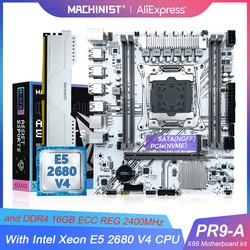 MACHINIST X99 motherboard set kit LGA2011-3 xeon E5 2680 V4 CPU 16GB 2400MHz DDR4 Memory SATA 3.0 NVME/SATA M.2 M-ATX PR9-A