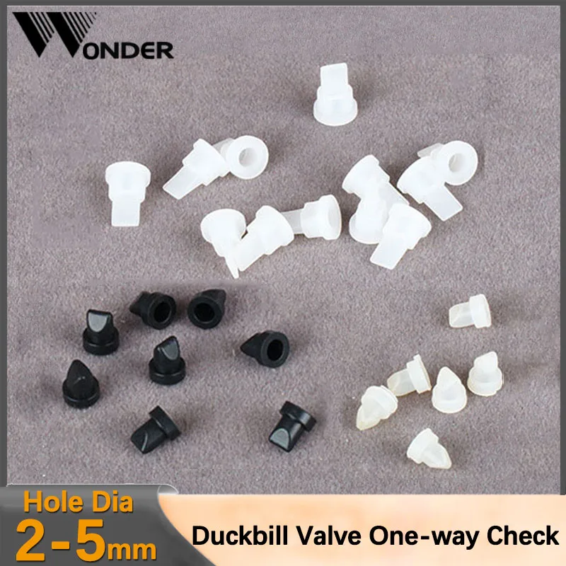 Mini Silicone Duckbill Valve One-way Check Valve for Liquid and Gas Backflow Prevent Black Hole Diameter 2-5mm