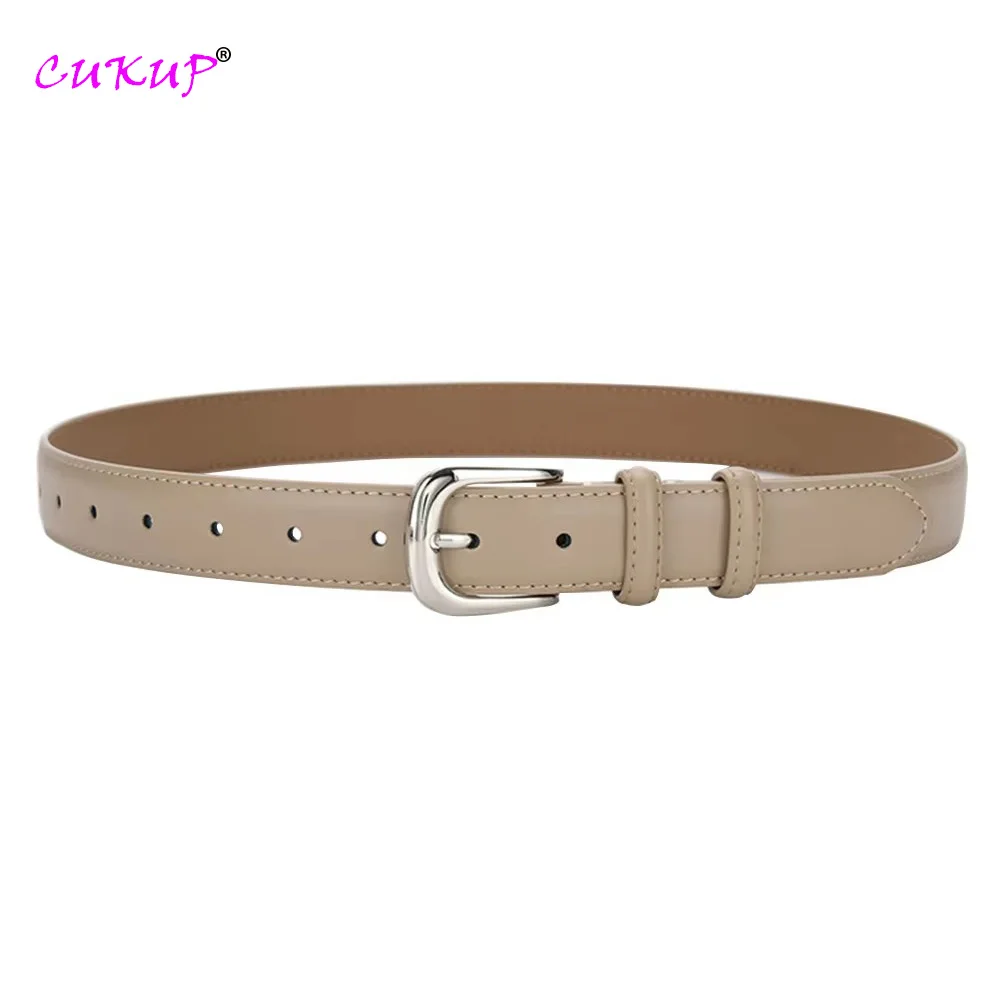 

Ladies Real Genuine Leather Retro Styles Pin Buckle Belts Fashion Design 2.8cm Width