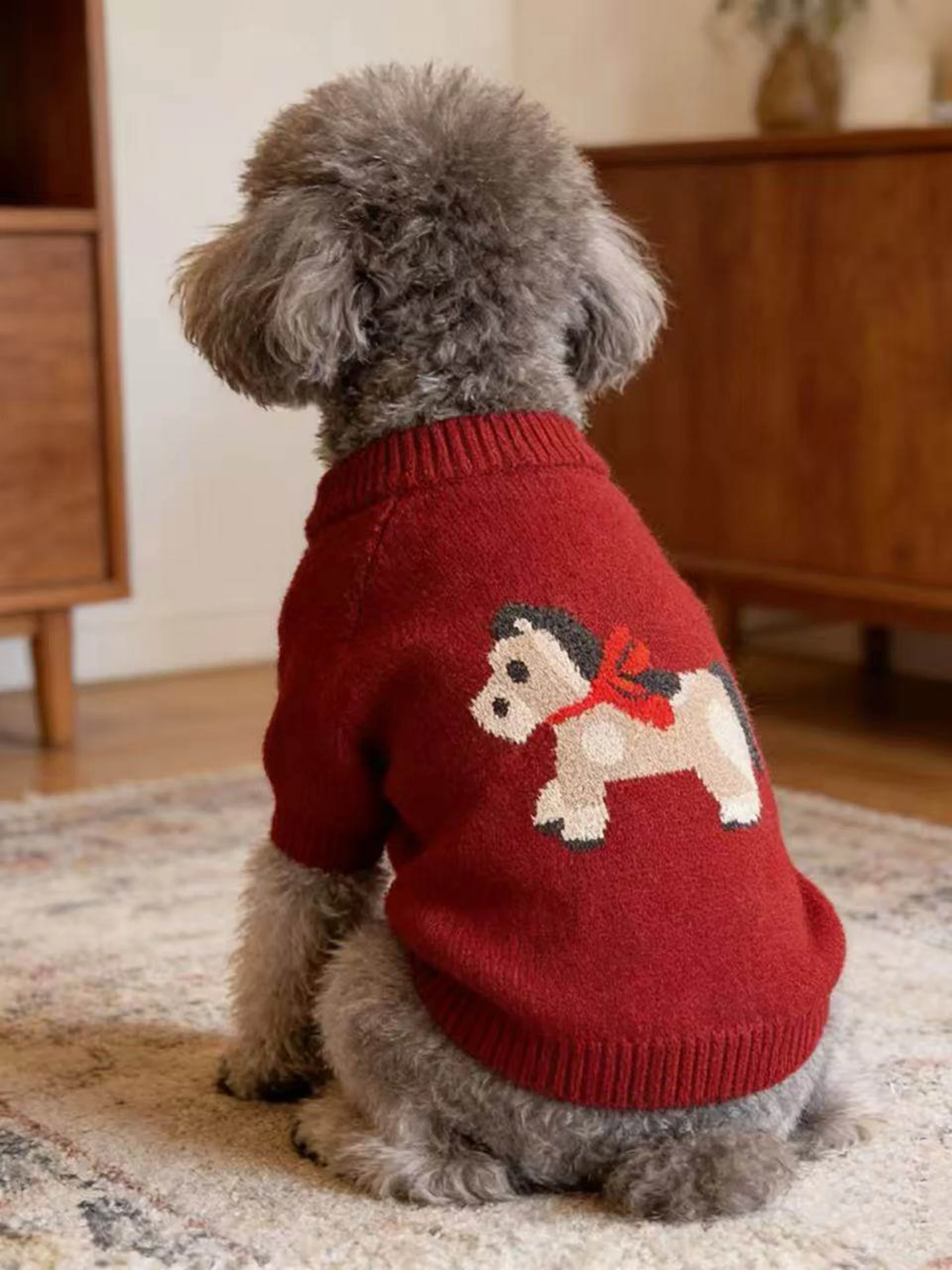 

Новогодний свитер для маленьких собак (Тедди, Бишон, Померанский шпиц), осенне-зимняя одежда и аксессуары для домашних животных