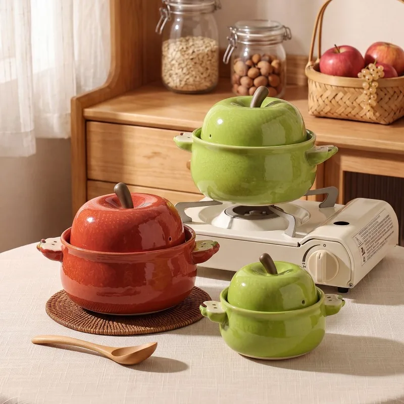High temperature dry burning without , household ceramic pot with lid, special one-person rice pot
