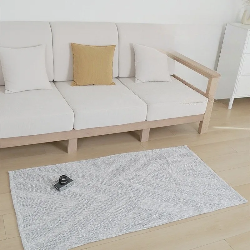 

New Hand-woven Carpet for Living Room Home Sofa Floor Mat, Bedroom Waterproof Wabi-sabi Simple