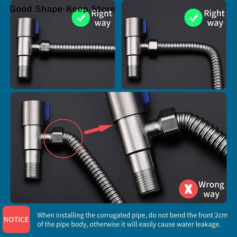 dailyStainless Steel Corrugated Pipe 1 2 Inch Bendable Metal Hose High Elasticity Water Heater Inlet Pipe for Utility Room