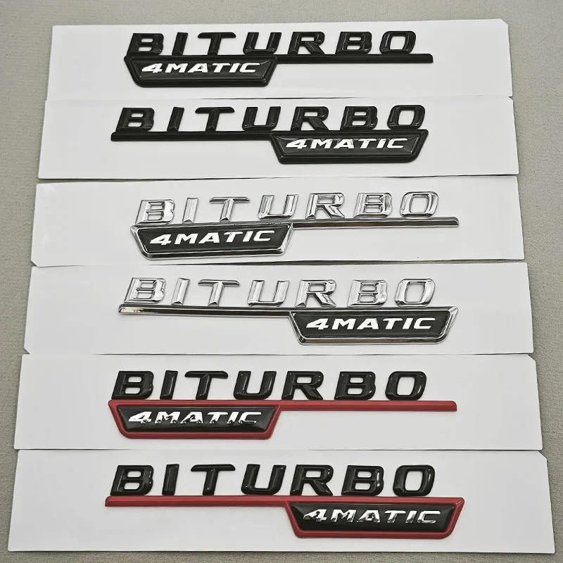 TURBO 4MATIC Car Emblem Both Side Fender Badge Sticker Logo For Mercedes Benz AMG X247 C117 W117 GLE53 GLA45 A45 A35 CLA35 CLA45