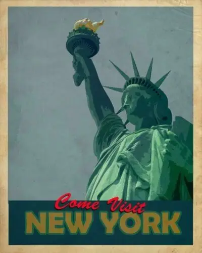 COME VISIT NEW YORK RETR Metal Tin Sign Pub/ Bar / man cave / garage / Shed Gift sign