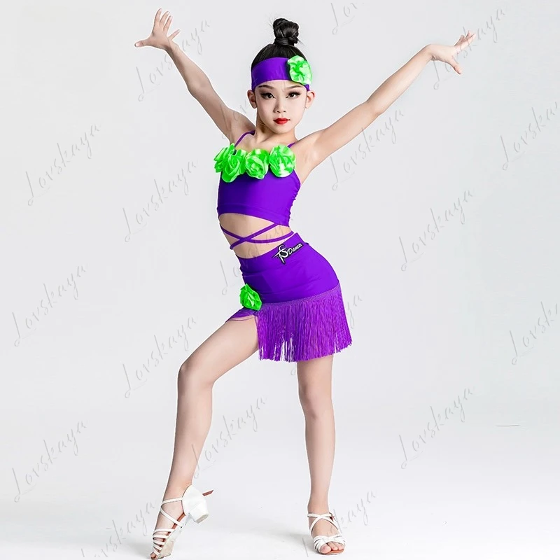 

Костюмы для латинских танцев, летние тренировочные костюмы с лямкой на шее для девочек