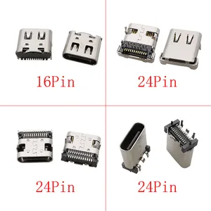 10 Buah Konektor USB Tipe C 2/6/16/24 Pin Port Pengisian Jack Wanita Solder PCB SMT SMD Perbaikan DIY Konektor Soket USB-C Tipe-C 8 penjualan terbaik usb c diy - №
