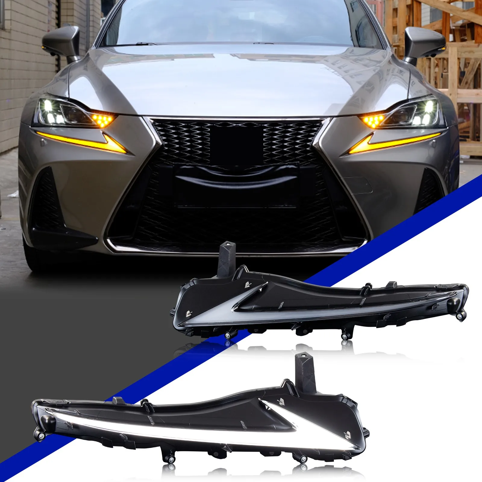 

LED Daytime Running Light for Lexus IS250 IS350 IS200t IS300 IS iii 3IS F-Sport 2014-2016 DRL Turn Signal [Not Fit 2017-2020 IS]