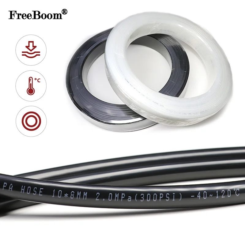 1-10m Translucent/Black PA6 Nylon Pipe 4/6/8/10/12/14/16mm High Pressure Pneumatic Air Compressor Polyamide Smooth Rigid Tubing
