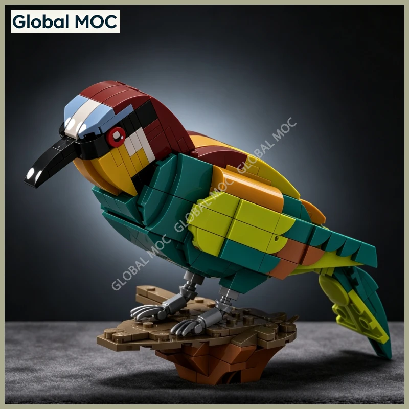 European Bee‑eater Building Blocks Wild Animal MOC Bricks Model Desktop Collectible Display Toy