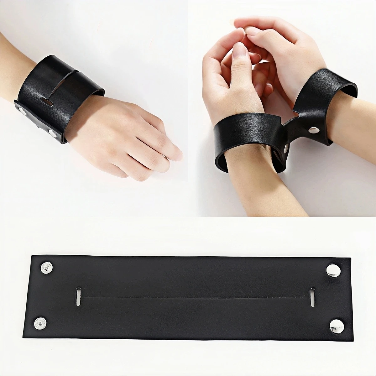 Skórzane Kajdanki Multi DJ Dekoracja Sceny Skórzana Bransoletka Odpowiednia na Halloween Party Występ Sceniczny Rekwizyty do Odgrywania Ról