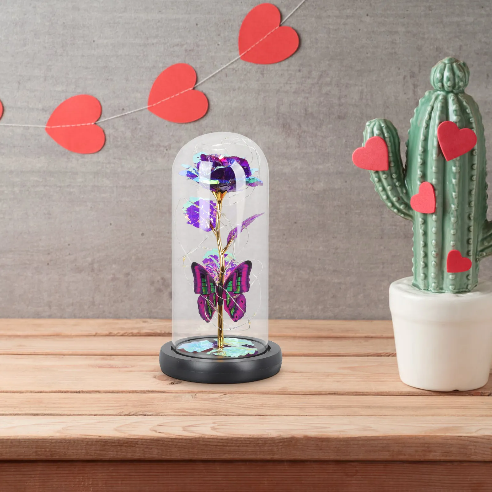 

Стеклянный купол с консервированной розой: Изысканный неувядающий цветок, настольное украшение для гостиной, спальни, подарок на День матери