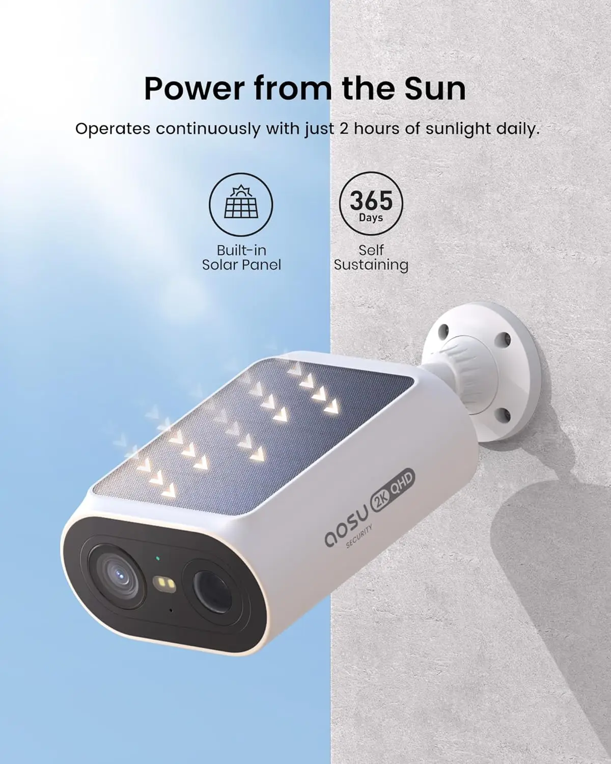 Solar Security Cameras Wireless Outdoor, 2Mins DIY Installation, No Subscription Cameras for Home Security