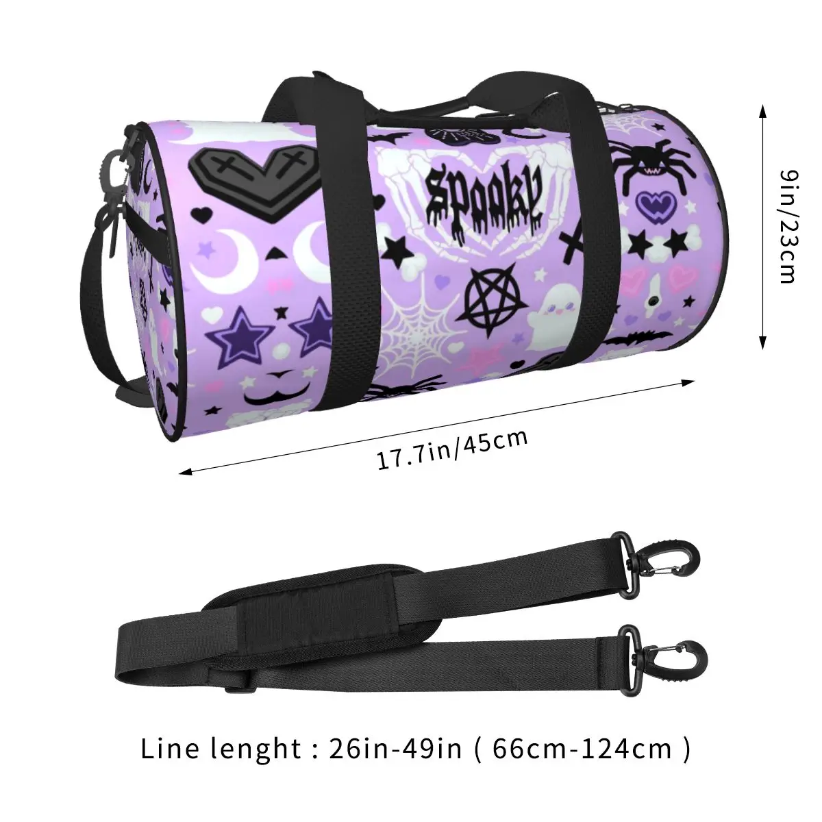 Pastel Goth Sporttassen Cool Fashion Sporttas Grote Capaciteit Nieuwigheid Handtassen Mannen Vrouwen Ontwerp Draagbare Fitness Tas