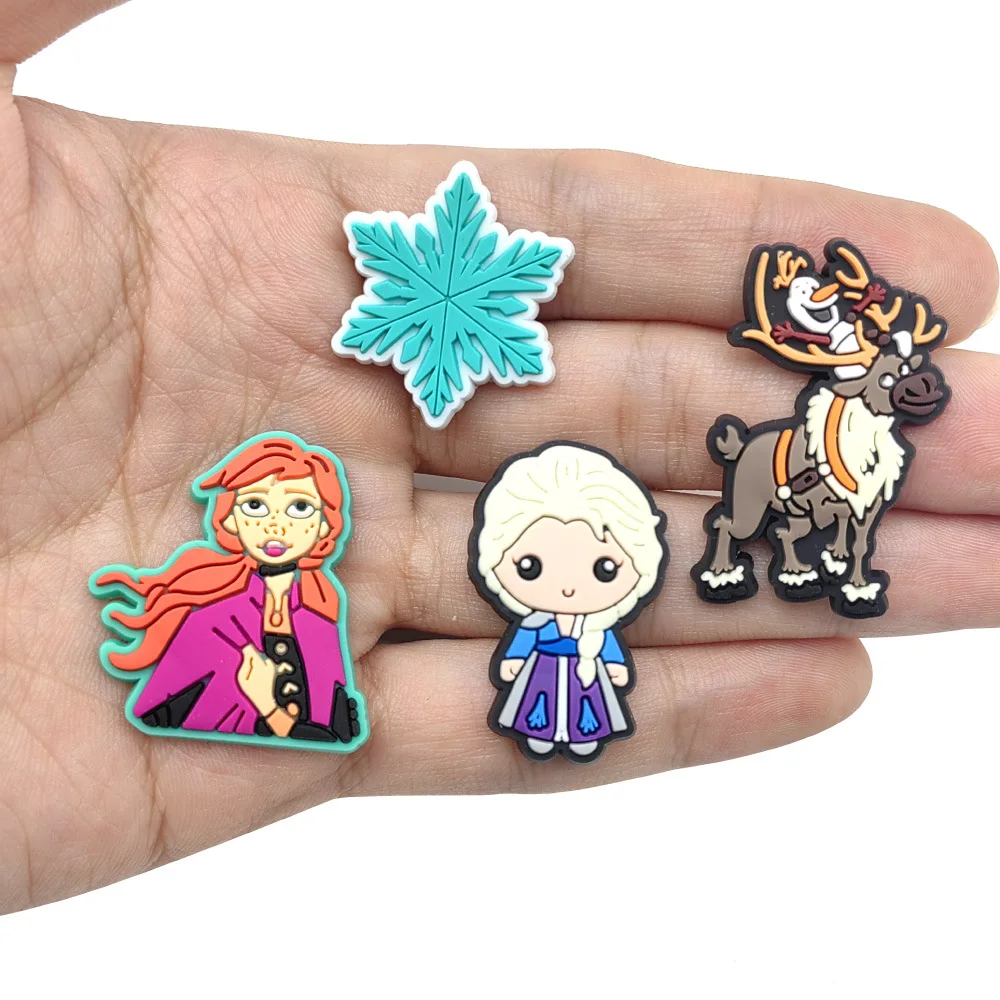 Disney Frozen Series Shoe Charms Diy Accessories Decoration for Anna Elsa Olaf Crocs Shoes Charm Buckle Kids Party Xmas Girls