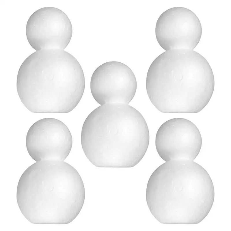 New Design 20Pcs Polystyrene Snowman Polystyrene Craft Balls Making DIY Painting Foams Model DIY Snowman Model DIY Foams Models view 2