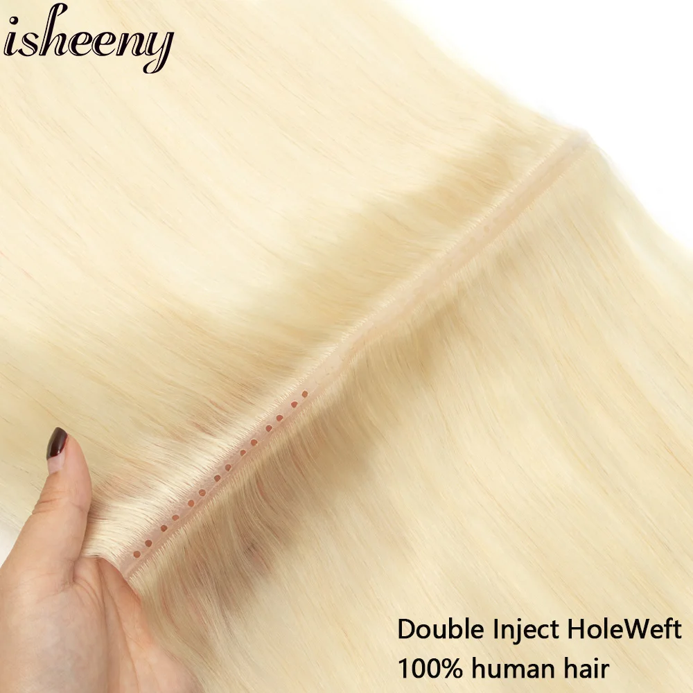 Invisible Hole Human Hair Weft Hair Extensions 12