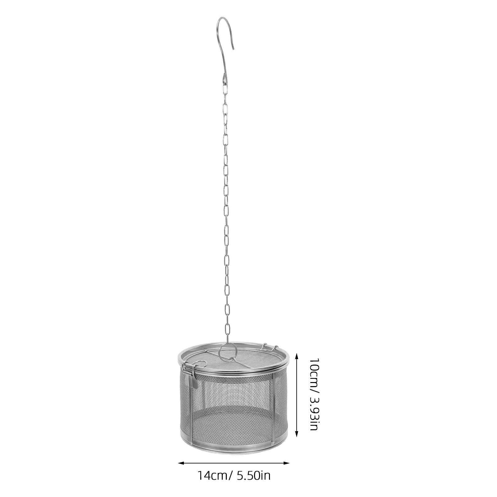Stainless Steel Tea Strainer Large 5X4 Seasoning Extended Chain Hook Fine Mesh Spice Infuser Brewing Cooking Soup