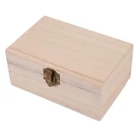 S M L Plain Wooden Jewelry Box Desktop Natural Wood Clamshell Storage Hand Decoration Wooden Box Postcard Storage Box