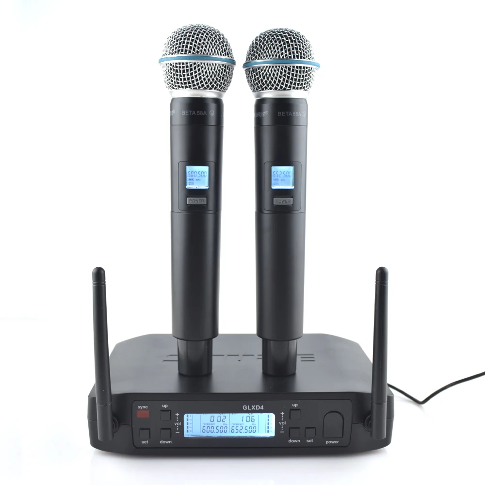 Professional FM Glxd4 Beta58a Handheld Dynamic Mic Vocal Microfone Beta58a Wireless Microphone Glxd4 for Stage Speech We