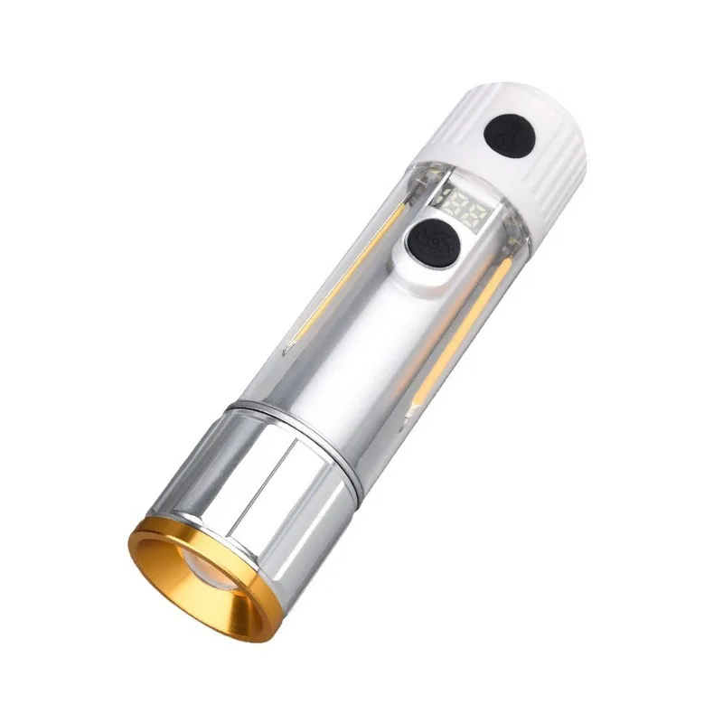 Super Bright LED Flashlight USB Rechargeable Torch With Magnet Hook Digital Display Outdoor Camping Fishing Emergency Lantern