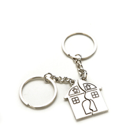 1Pair New Couple I LOVE YOU Lovers Keychain Warm House Type Couple Key Chain Souvenirs Valentine's Day Gift Built With Love Home