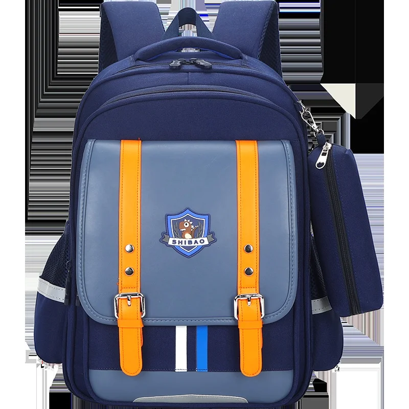 Mochilas escolares con dibujos animados para niños, mochilas simples de gran capacidad para estudiantes de 6-12 años, reflectantes, con bolsa para bolígrafos