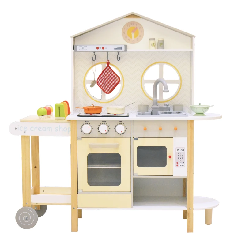 

Современный деревянный игровой набор «Кухня» для ролевых игр, развивающая игрушка для раннего обучения детей и малышей от 3 лет