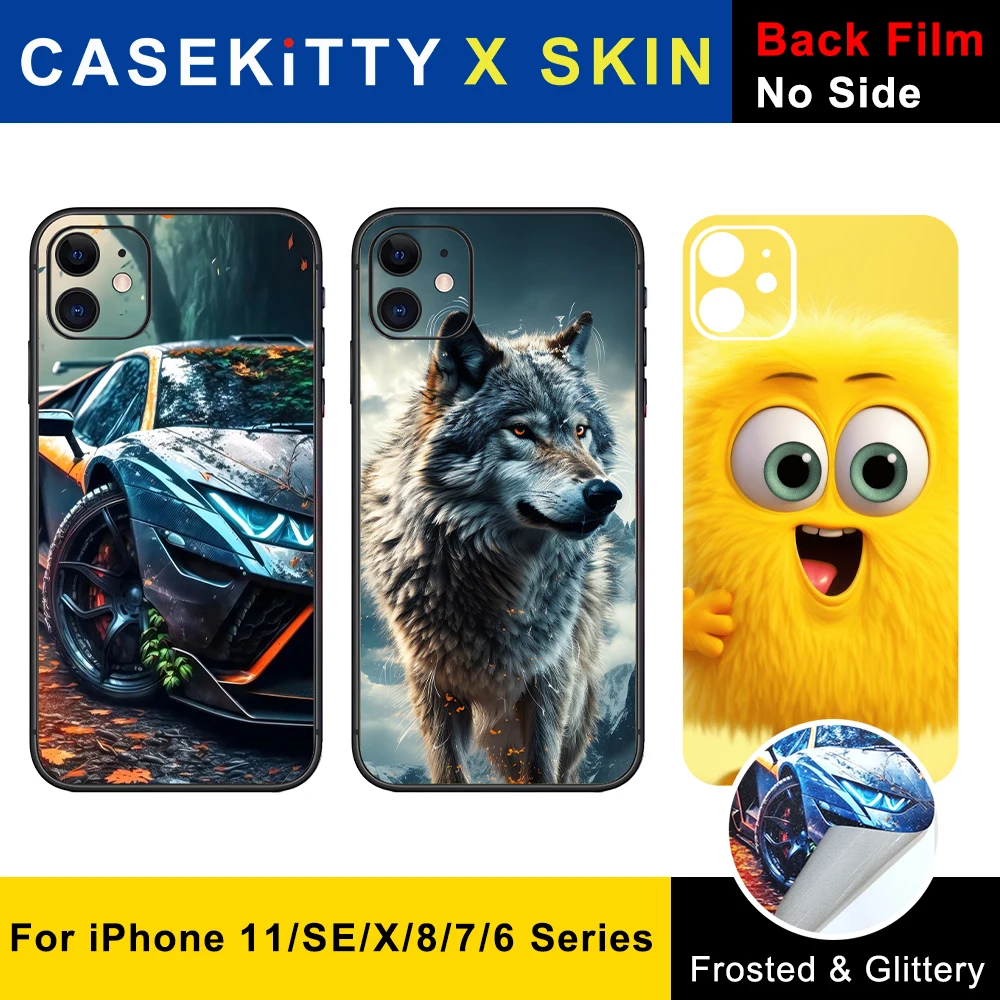 CASEKiTTY Skin Wrap Sticker Back Film For iPhone XR X XS Max 11 Pro 8 7 Plus SE 6 6S Protective Decal Thin Back Screen Protector