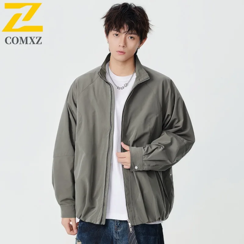 

COMXZ 2025, осень-зима, новая мужская трендовая свободная однотонная крутая куртка, повседневное мужское пальто, модное универсальное пальто, контроль цены 159