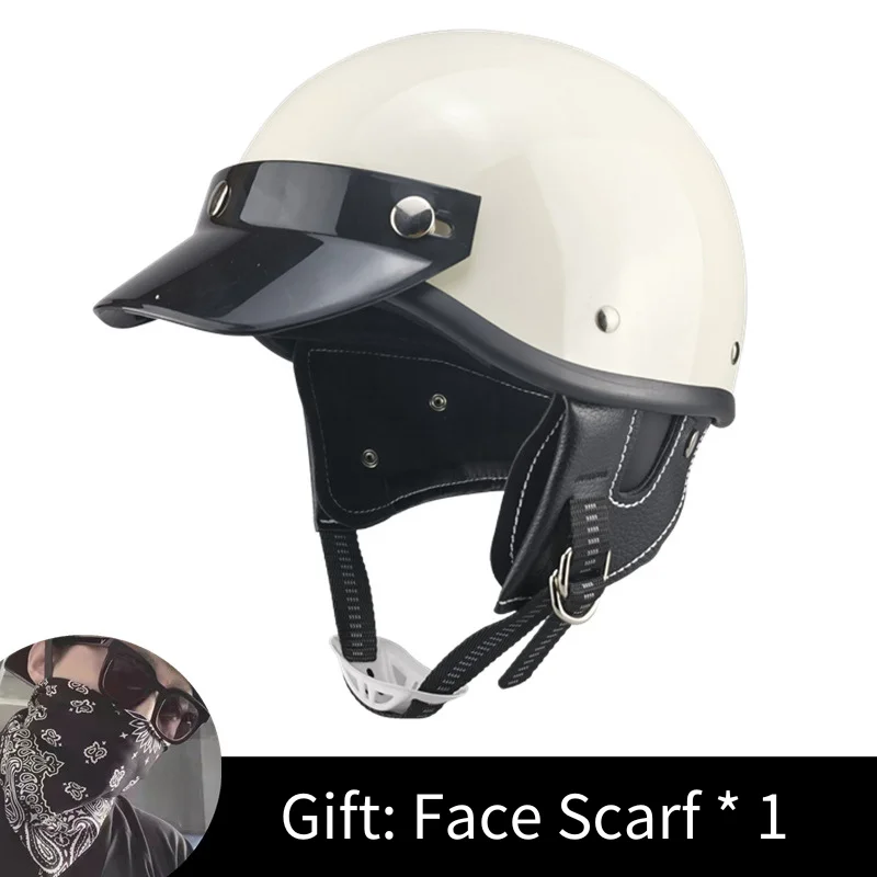 

Vintage Motorcycle Helmet Men DOT Approved ABS Crash Half Helmet For Electric Scooter Retro 60's Style Street Locomotive Helmet