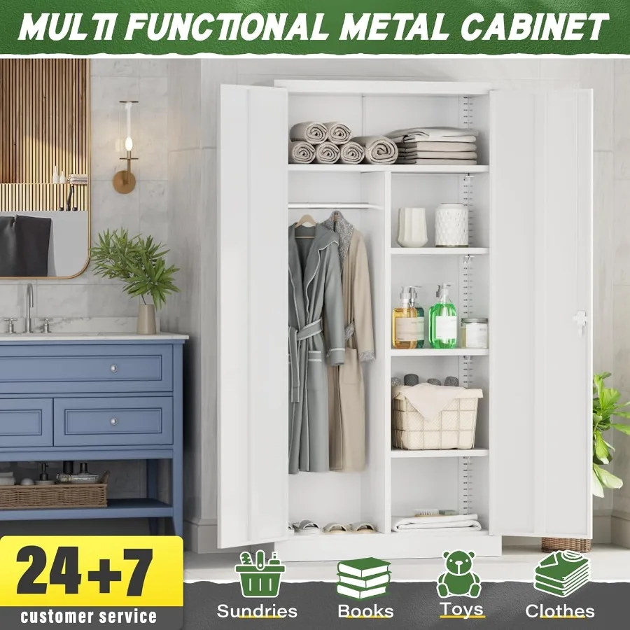 خزانة ملابس معدنية بأبواب وأرفف72 خزانة خزانة ملابس للتفصيل للمكتب وغرفة النوم وغرفة الغسيل hool Em