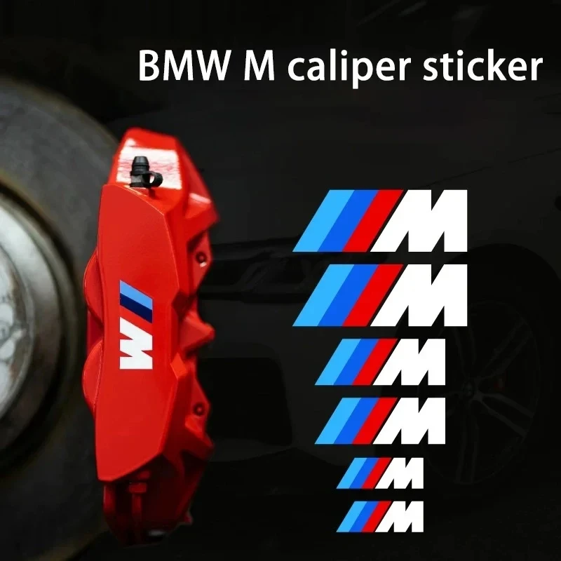 6Pcs Car Brake Caliper Sticker Heat Resistant Decals Auto Accessories for BMW M Performance F10 F31 E36 E39 E87 E90 X3 X5 G20﻿