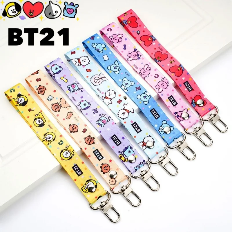 

Cartoon sweet BT21 new male and female cute creative portable keychain decoration pendant trendy versatile phone lanyard ribbon