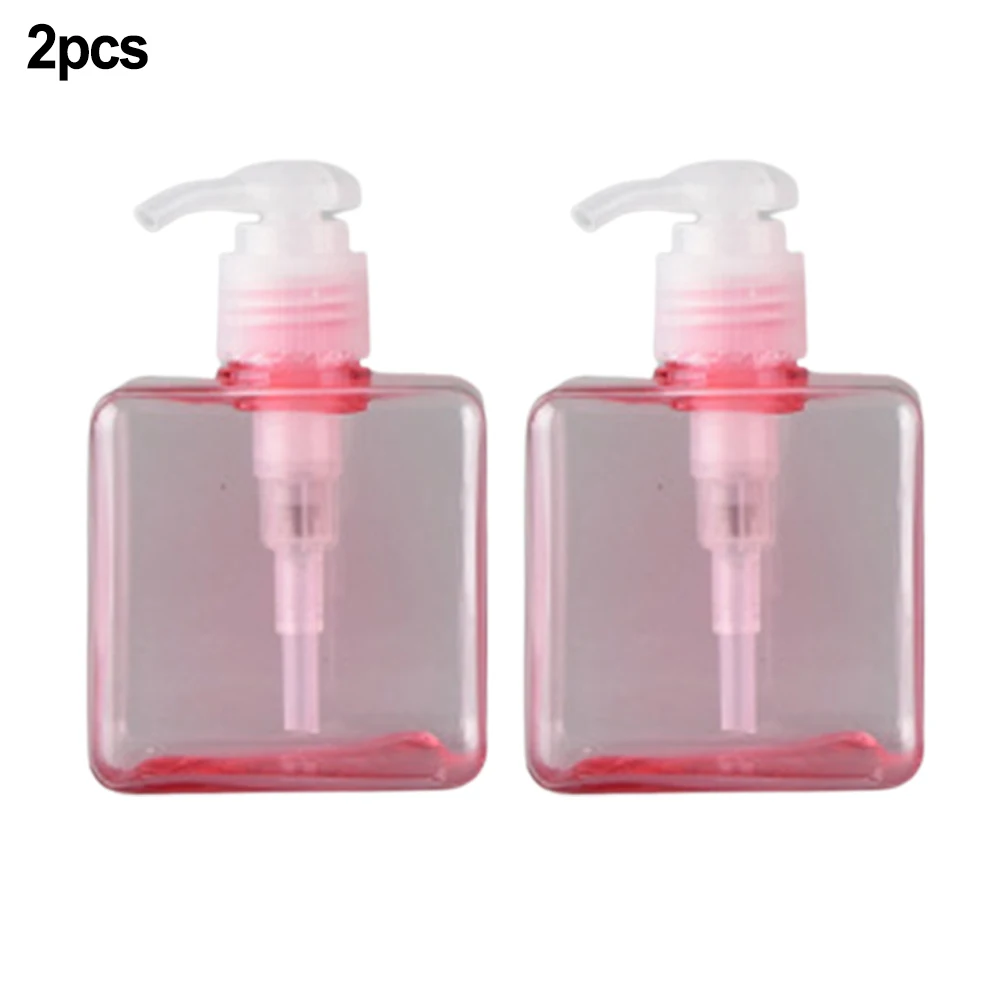 Practical and Eco friendly Set of 2 Plastic Amber Pump Bottles for Moisturizers and Creams Suitable for Home and Hotel Use