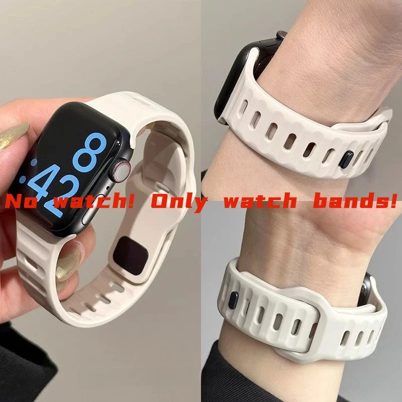 New silicone sports wind smart watch band for iWatch Ultra watch band iWatch S8 fashion watch band iWatch 45mm simple watch band