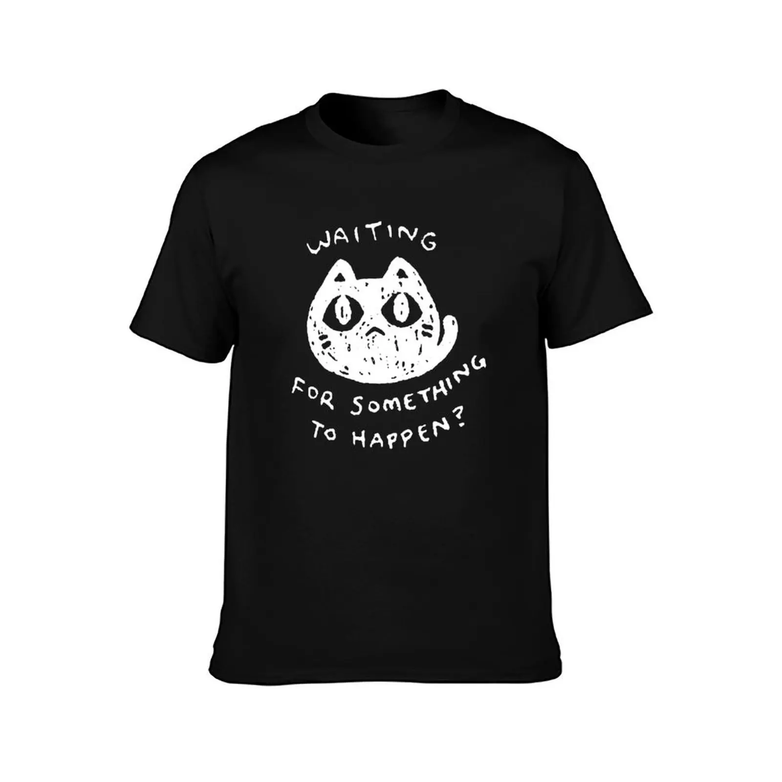 Waiting For Something To Happen, Omori Cat Inspired, Cat Lover T-Shirt funny t shirts dark humor T-Shirt