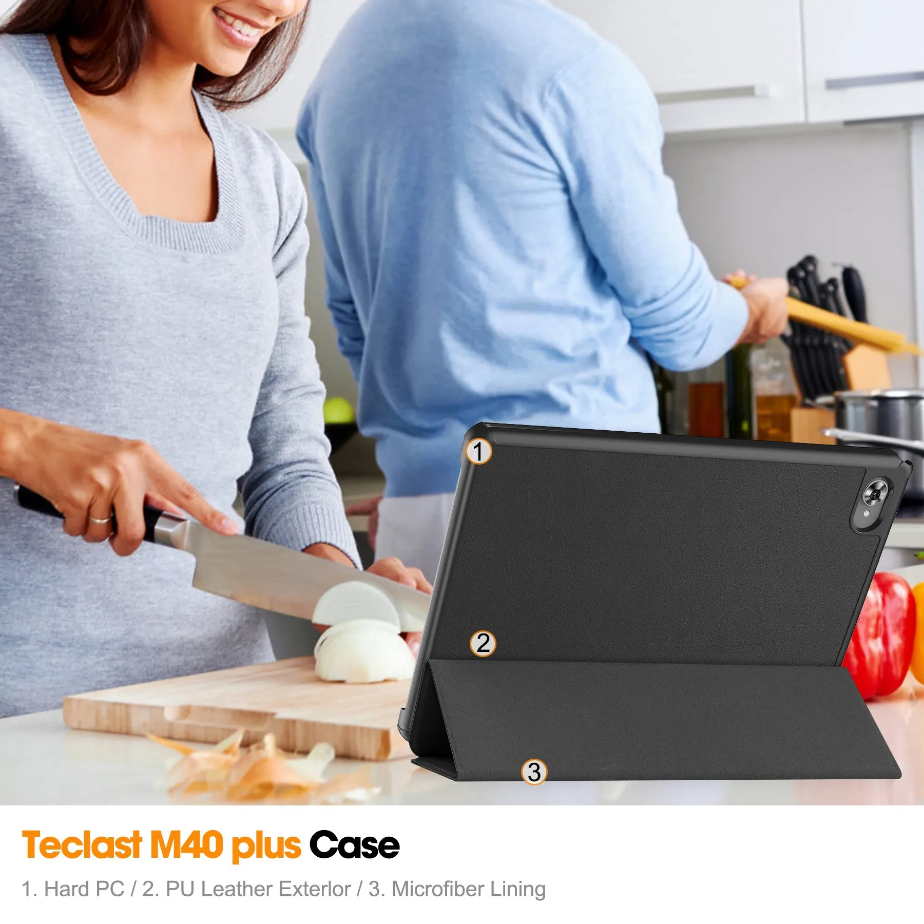 For Teclast P40HD / P30S / M40 Plus M40Plus Case Tablet Custer Fold Stand Bracket Flip Leather Cover