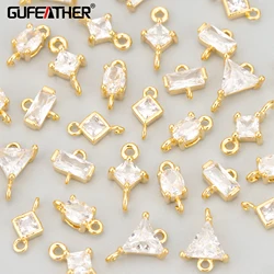 GUFEATHER MF40,jewelry accessories,18k gold rhodium plated,copper,zircons,charms,mini size,jewelry making,diy pendants,10pcs/lot