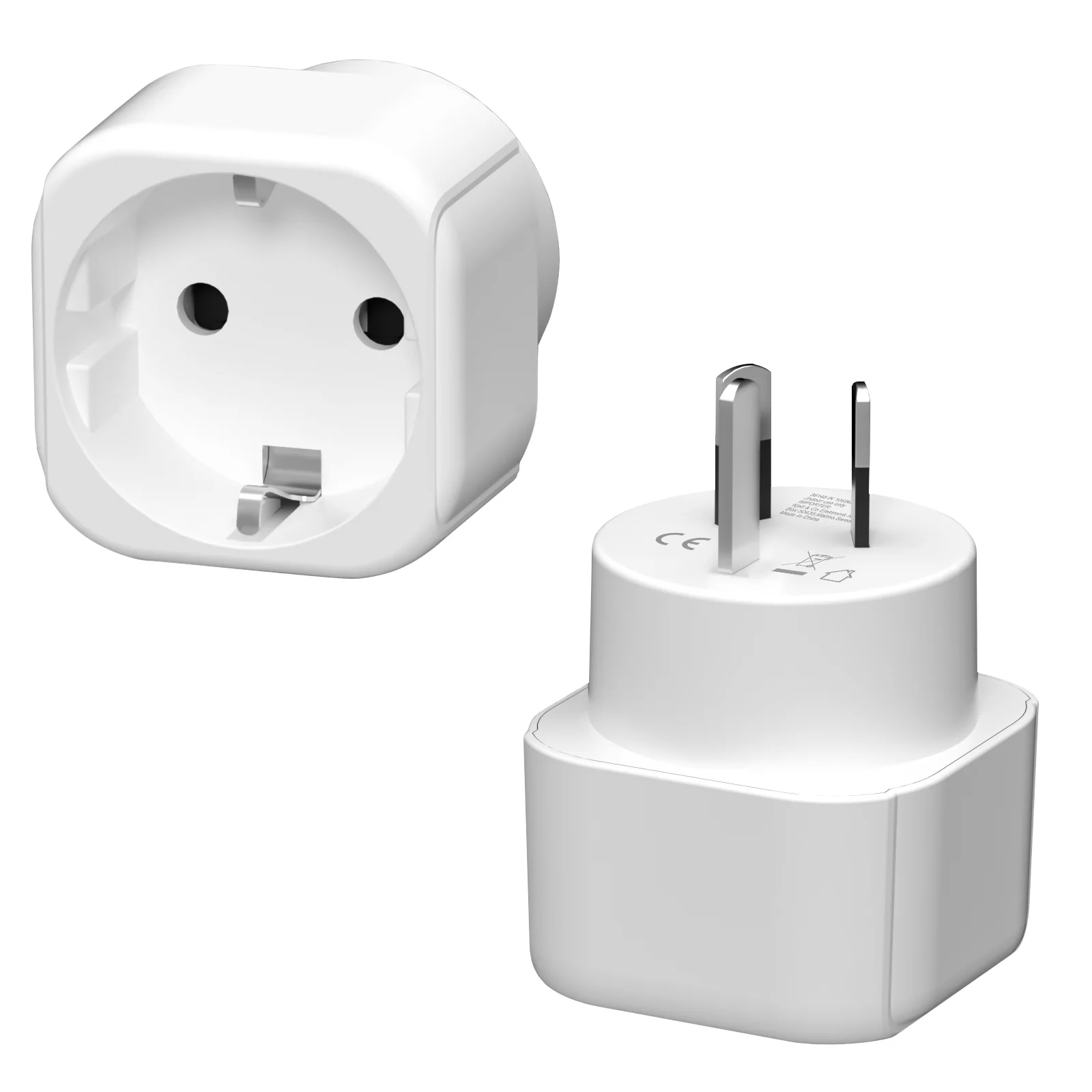 2/4 Stück 3Pin AU NZ Netzstecker Adapter EU zu AU/NZ Stecker Konverter, Neuseeland Australien Reisestecker Wandsteckdose Weiß
