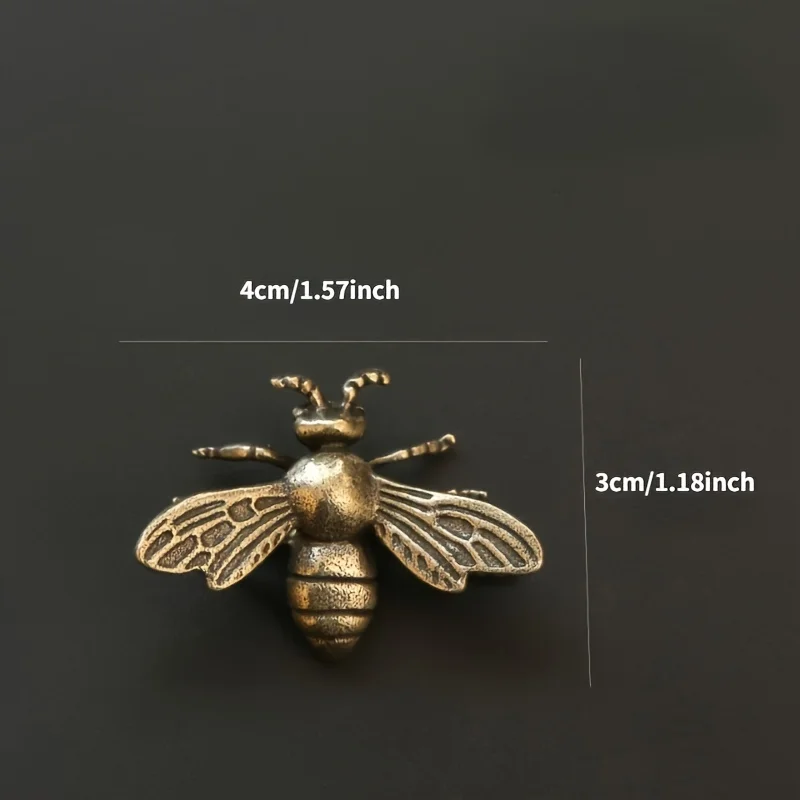 1/3/12-Pack Vintage Brass Mini Bee Collectible Figurines - Decorative Desk/Tabletop Art Crafts