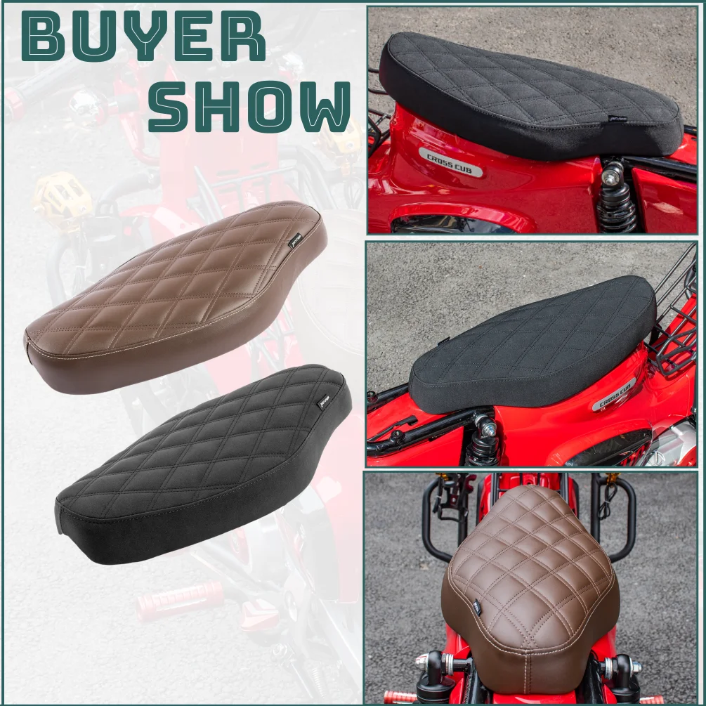 One Piece Retro Seat Cushion For Honda Cross Cub 110 CC110 2023 2024 Cross Cub110 Front Driver Rear Passenger Seat Cover