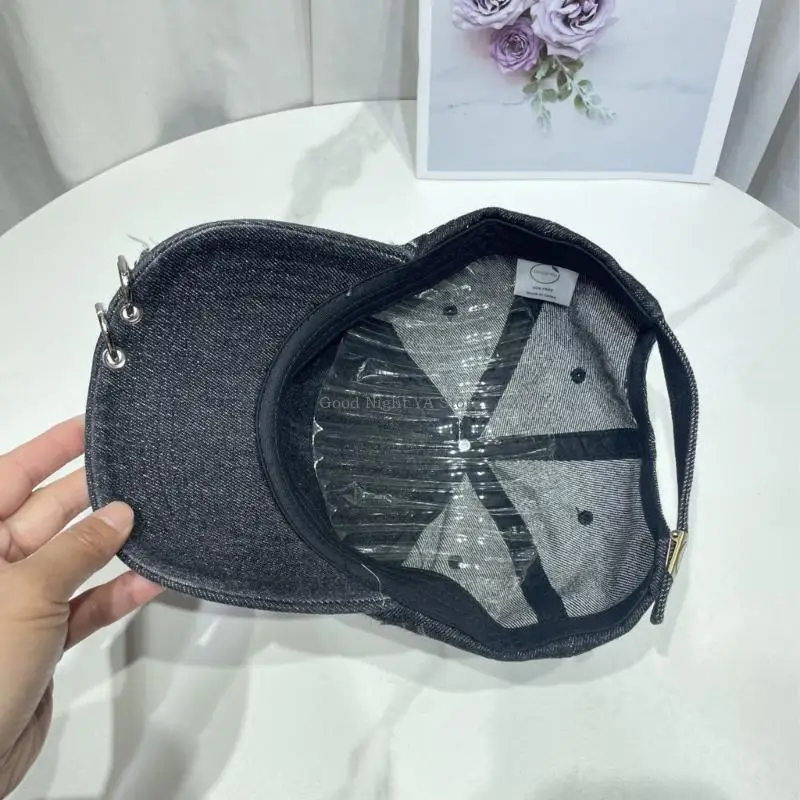 Cool 3D Ear Baseball Cap For Adult Teens Cosplay Party Gathering Metal Rings Dad Hat for Halloween and Music Festival