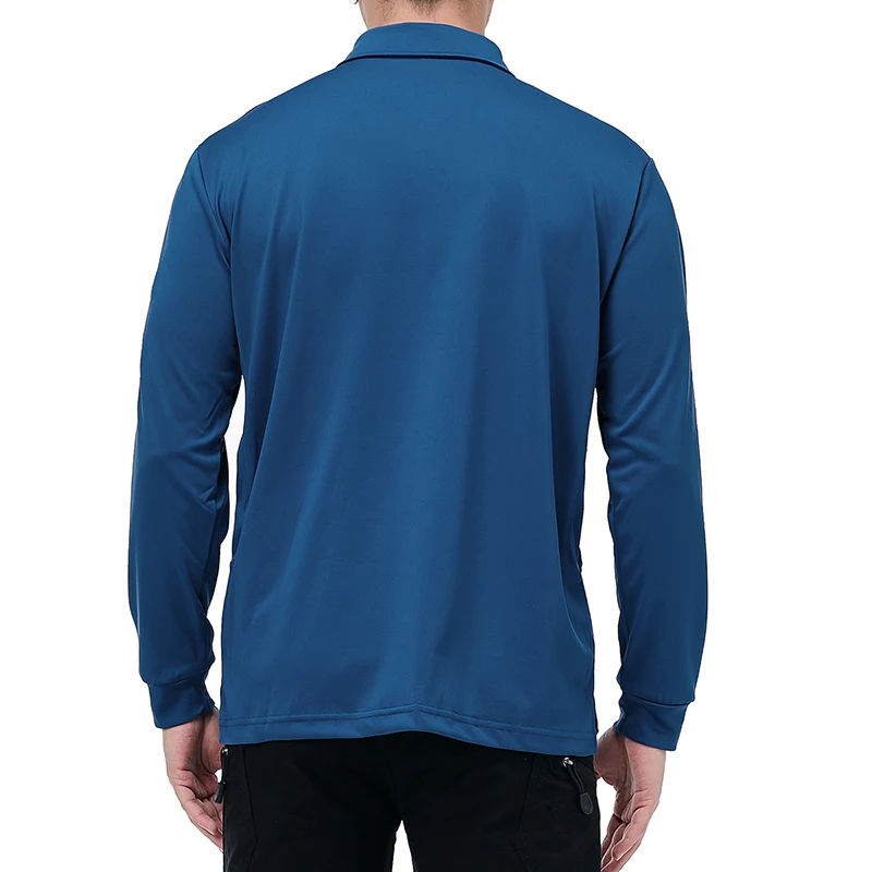 Men's Lightweight Long Sleeve Polo Shirt Performance Tactical Casual Outdoor Hiking Collared Shirts Pique Jersey Golf Shirt image 5